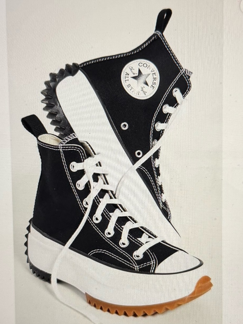 New Converse Run Star Hike Platform Sneaker - Black/White/Gum Size 10